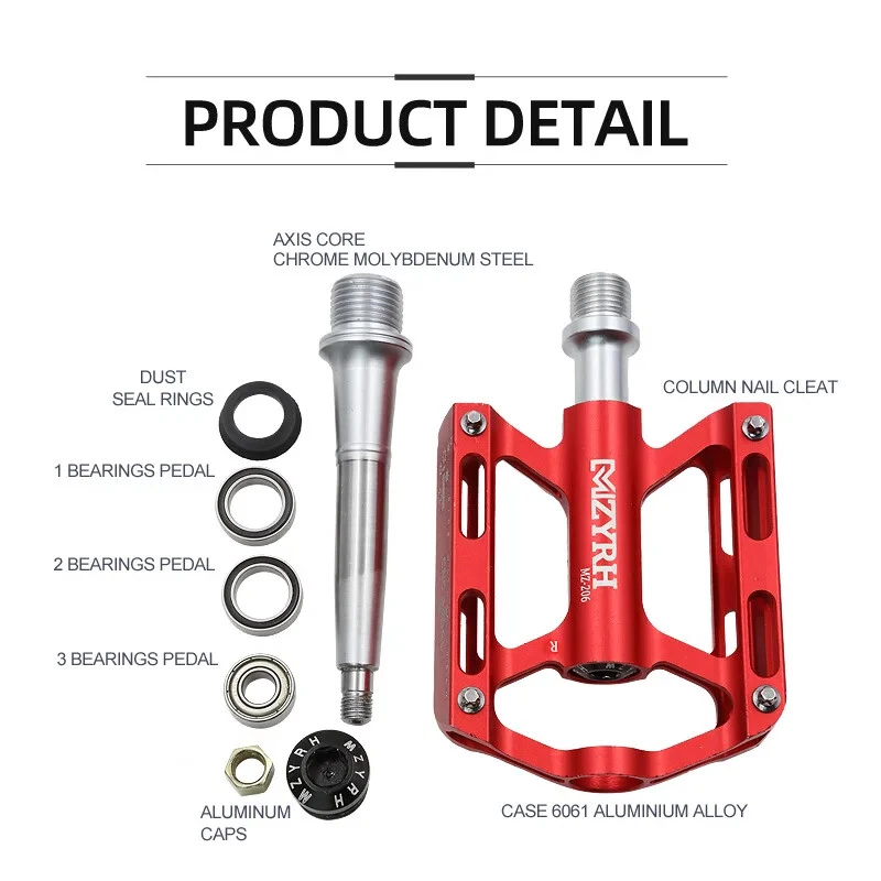 Bicycle Pedals Ultralight Anti-slip BMX MTB Road Bike Pedal Cycling Bike Parts - Image 3 of 4