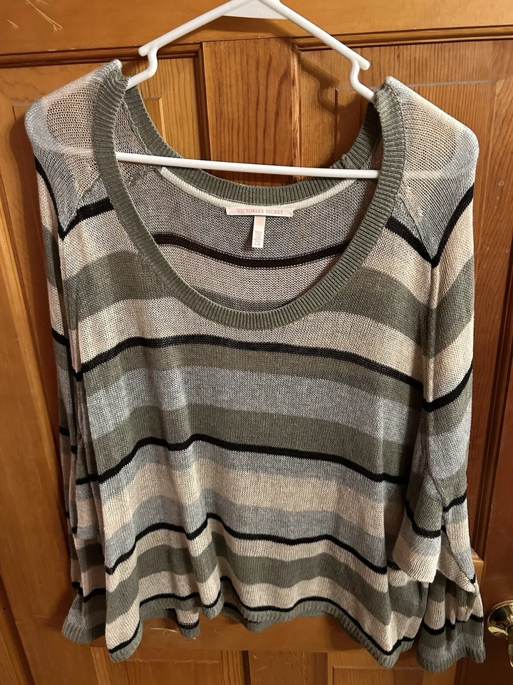 Suéter Moda International a Rayas Para Mujer Grande Caqui Y2K Foto 2 de 4