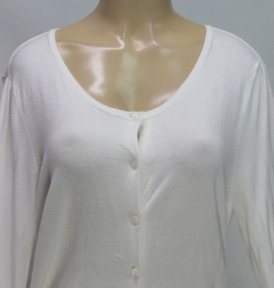 Cárdigan suéter manga larga blanco Kenneth Cole NY para mujer talla L Foto 4 de 4