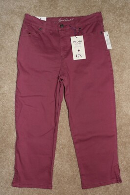 New Womens Gloria Vanderbilt 4 Jeans Rubarb Jam Amanda Capri Slimming Stretch