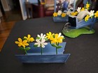 Ladies Daisy desk set pen cup, business card, tape dispenser, picture frame CUTE — photo 2