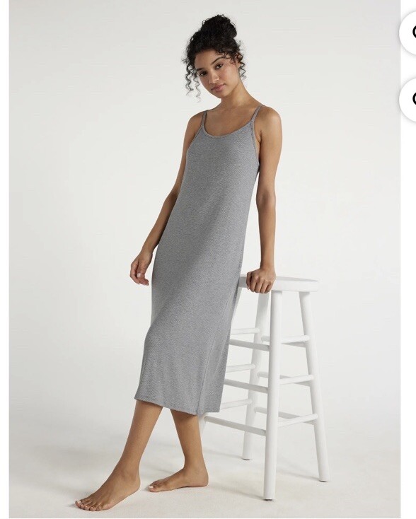 Joyspun Women's Med. Heather Gray  Midi Chemise W/Pockets Size 3X NWT