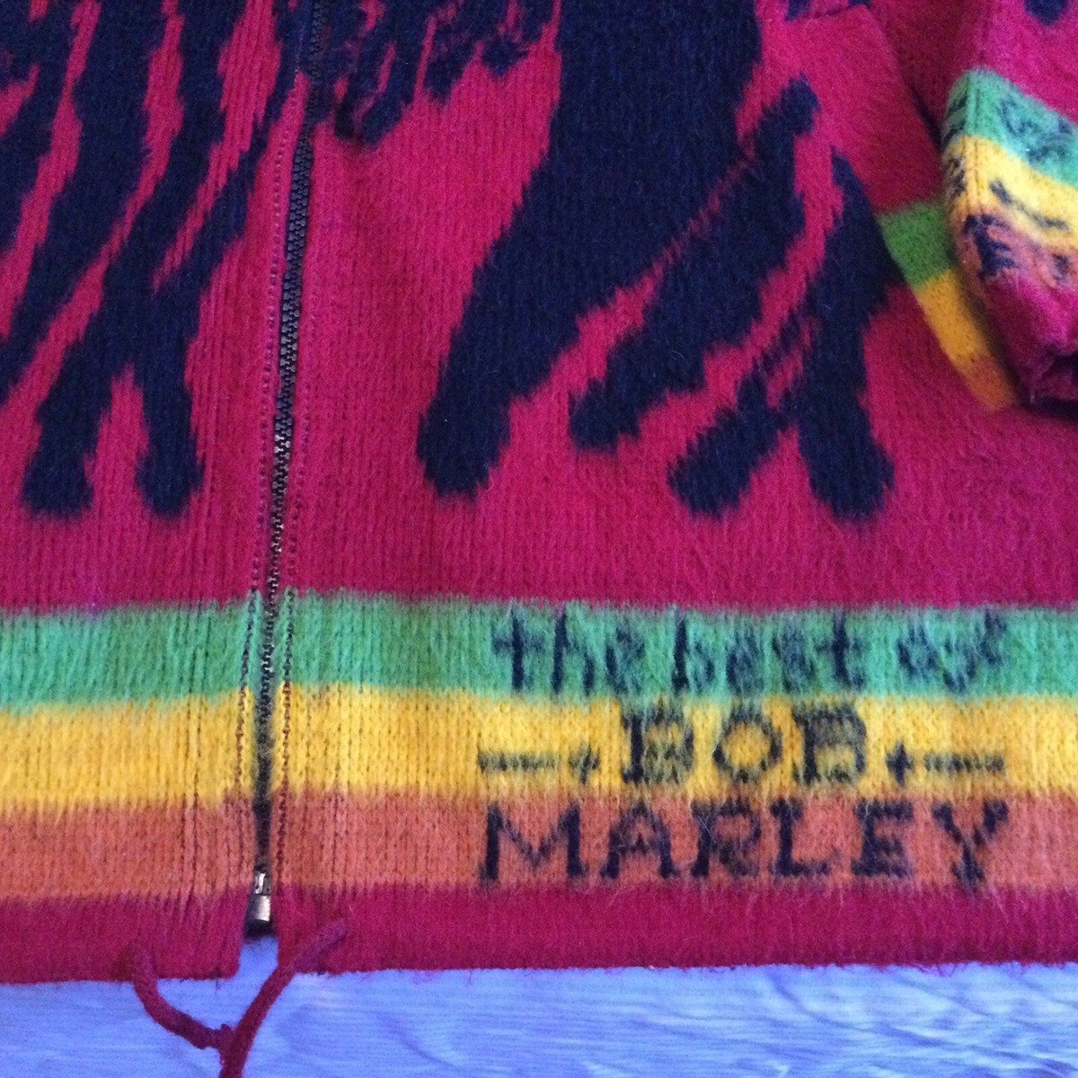 Bob Marley Tejidos Ruminahui One Love Hoodie Full Zip Wool Fuzzy