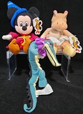 NWT Disney Store Mickey Hippo  Croc 8" Sorcerer Fantasia Beanbag Plush Trio    