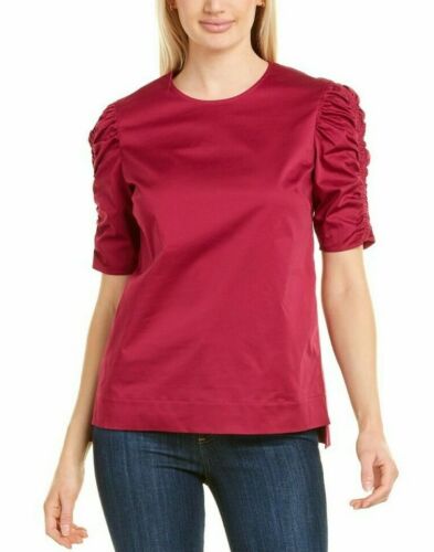 NWT- Ted Baker  CLELLY - Ruched Mid-Sleeve Top - Deep Pink- Size 3=US 8/10- $159 - Zdjęcie 1 z 3