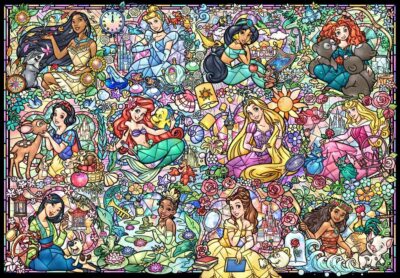 Tenyo 1000 Piece Jigsaw Puzzle Disney Princess Collection Stained