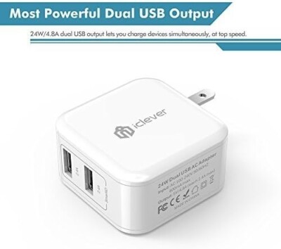 iClever 24W Power adopter  Dual USB Wall Charger