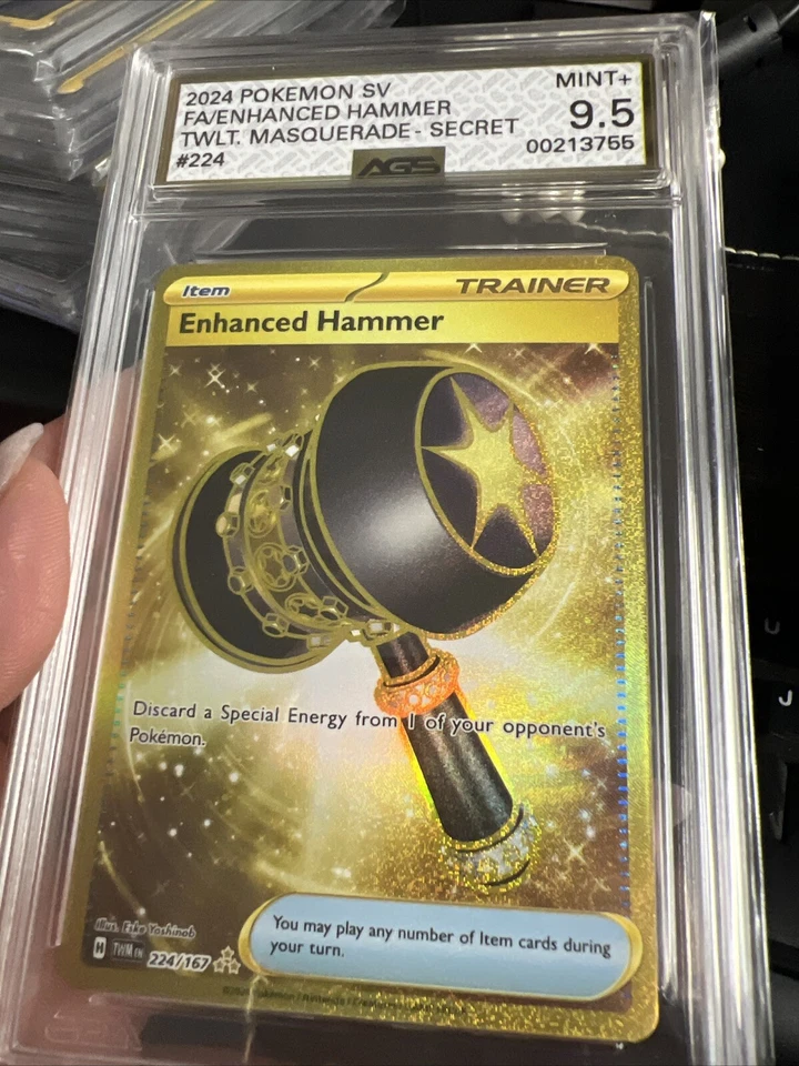 2024 POKEMON TWM EN-TWILIGHT MASQUERADE HYPER RARE #224 ENHANCED HAMMER AGS 9.5 - Image 2 of 3