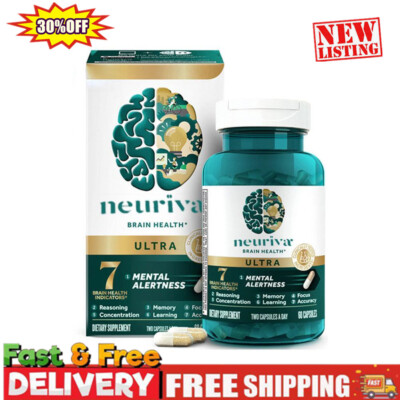 Neuriva Ultra Brain Health Mental Alertness Memory Focus 60 Capsules New
