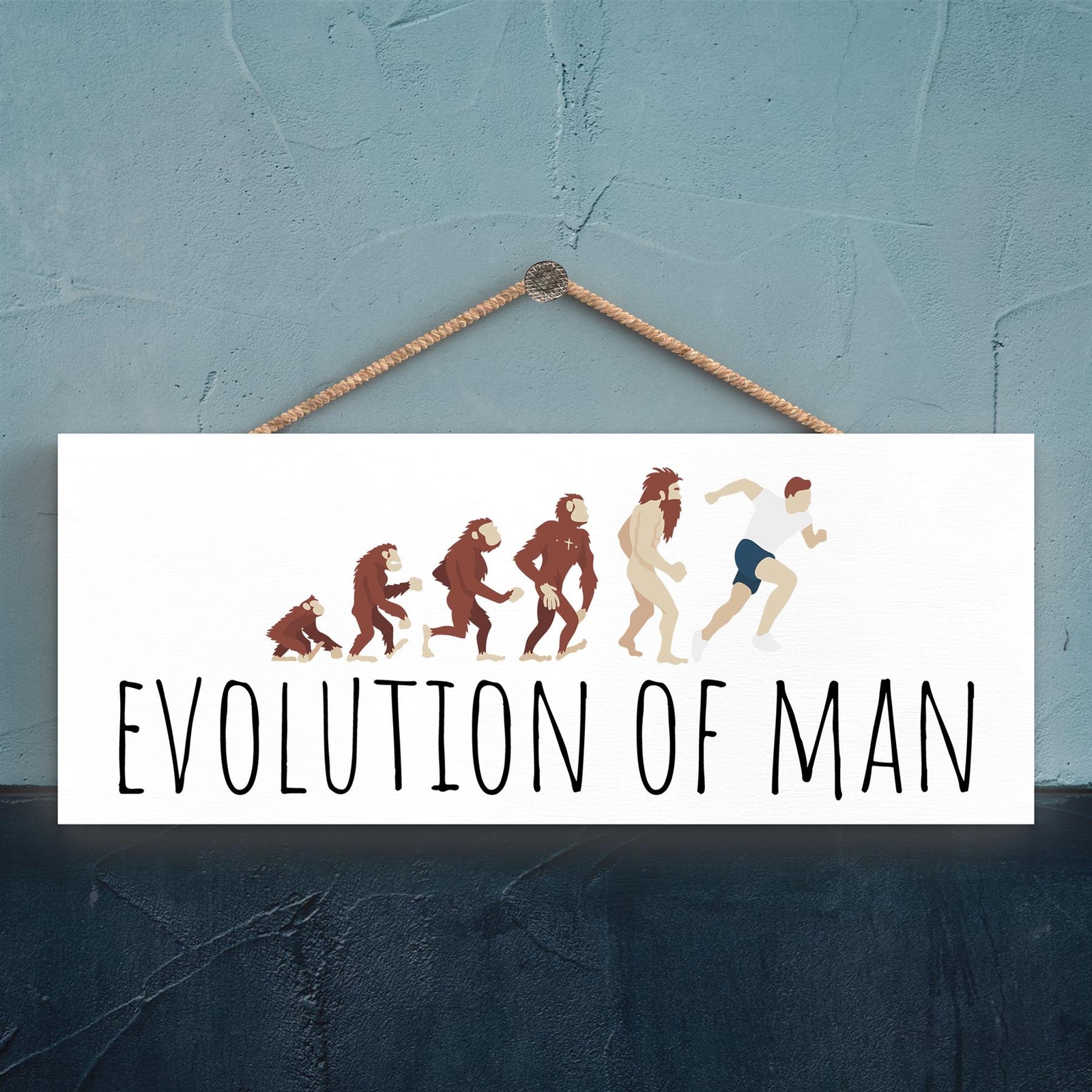 Runner Evolution Of Man Running Themed Jogger Man Cave Gift Wooden Plaque