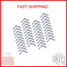 40 Pack Silver L Shape Bracket Joint Support Flat Plate Right Angle 1.5 by 1.5