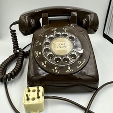 Vintage Northern Telecom Brown Rotary Desk Top Telephone