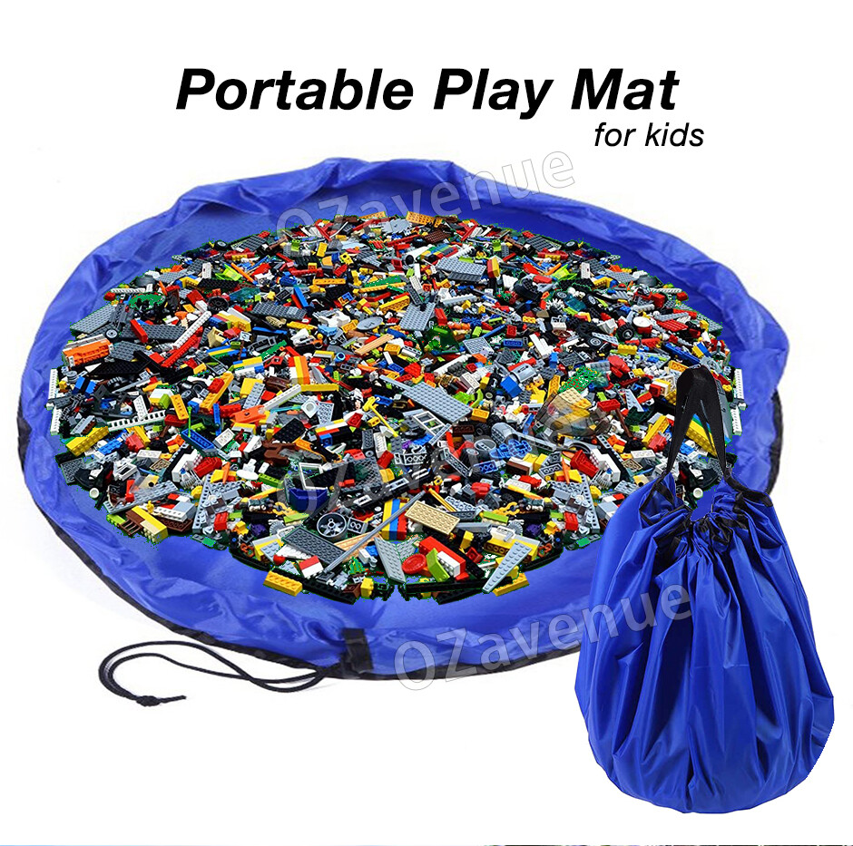 150cm Kids Play Mat Bag Portable Toy Storage Organizer Lego Toys