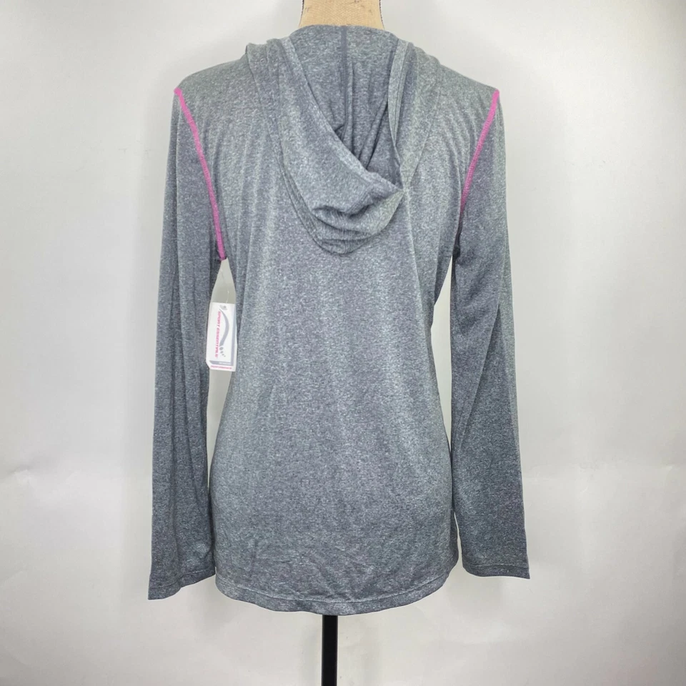 Sport Essentials Para Mujer Talla M Carbón Rosa Neón Manga Larga Sudadera con Capucha Bolsillo NUEVO Foto 4 de 4