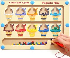 Magnetic Color and Number Maze - Montessori Toys,Learning Educational Fine Motor