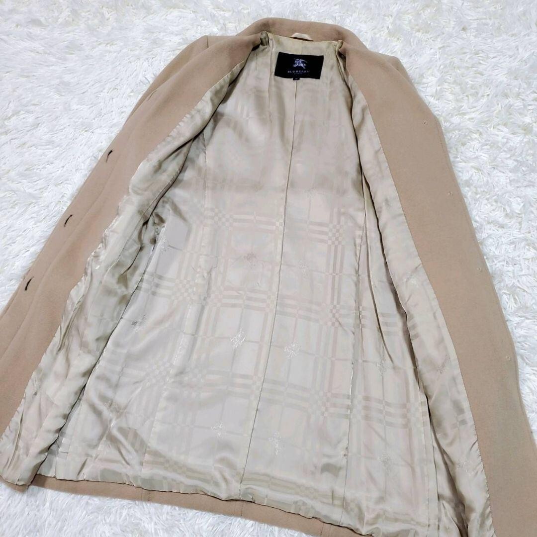 Burberry London Angora Long Coat with Belt Shadow Check Used