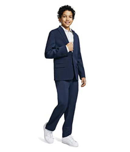 Calvin Klein Boys' Size 12 Blue 2 Piece Formal Suit Button Blazer Jacket Blue  - Afbeelding 1 van 5
