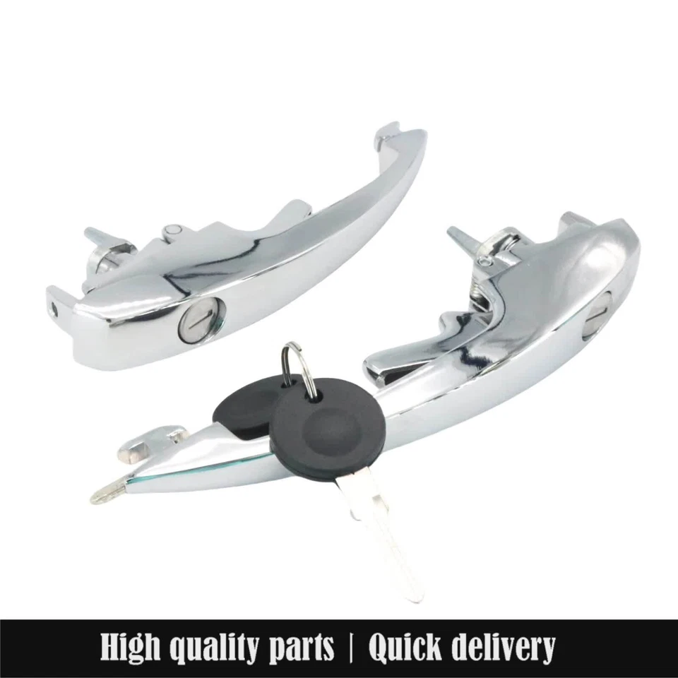 New For Volkswagen T1 Bug 1968-1978 Door Handle Set Left & Right W/ Keys Chrome - Изображение 3 из 4
