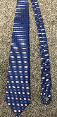 Krawattenhalter blau/pink geometrisch elegant klassisch Krawatte mit Etikett 3,5'' breit 57'' lang