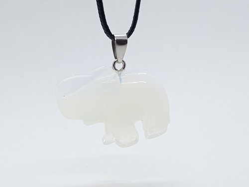 Opal Necklace Elephant Pendant Thick Chunky Healing Stone Chakra Reiki Opalite - Picture 6 of 12
