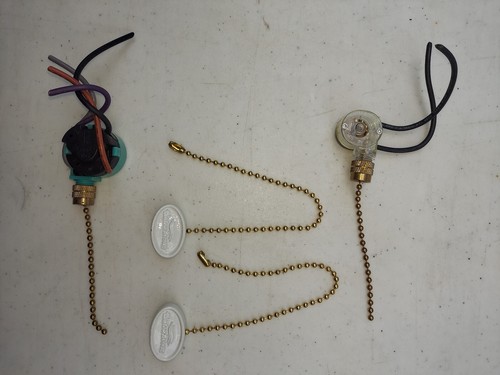 22MM74 PULL CHAIN SWITCHES, 2 WAY & 4 WAY, FROM CEILING FAN, VERY GOOD ...