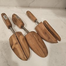 LOT 2 Vintage Wood Travel Shoe Tree Jarman Regency Men's Size M 1 Brookstone