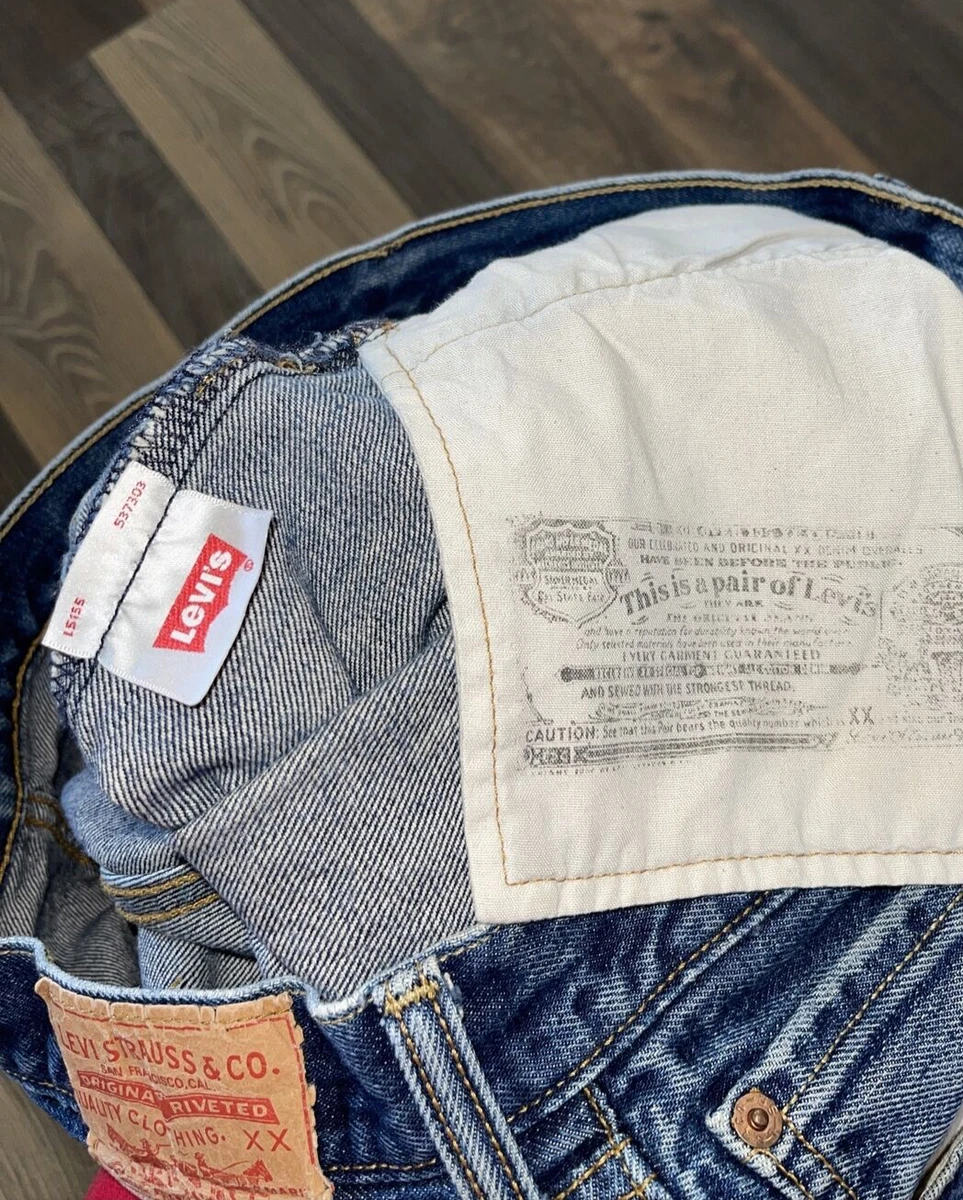 501 Jeans Levi s L5155 537303 Button Fly Red Tab Men Tag Size 36 Actual 35
