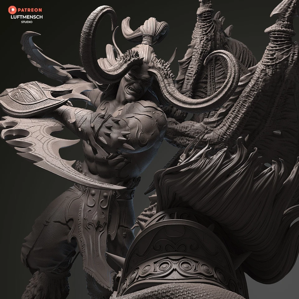 Figurine de Illidan vs Arthas, World of Warcraft, Impression 3D Wow - Photo 3/4