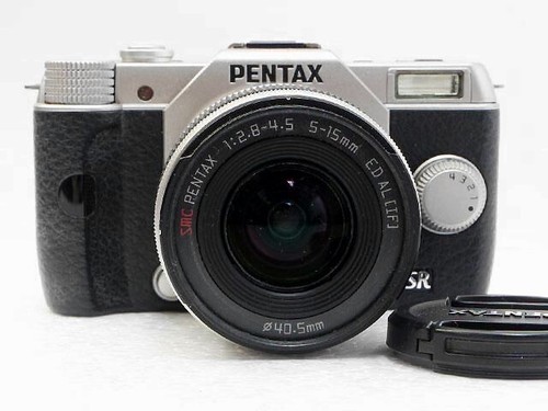 Pentax Q10 12.4MP Mirrorless Fotocamera Digitale Argento Con 5-15mm Obiettivo Q