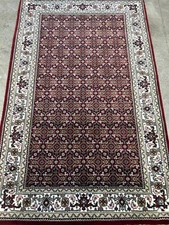 3x5 Hand-Knotted Wool & Silk Tabrize Mahi Rug Handmade Oriental 40 Raj Red