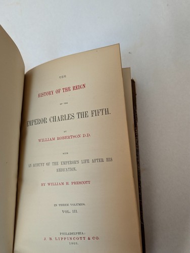 7 vols of William H. Prescott Including Complete Charles the 5th, I-III, 1869 - Picture 10 of 21