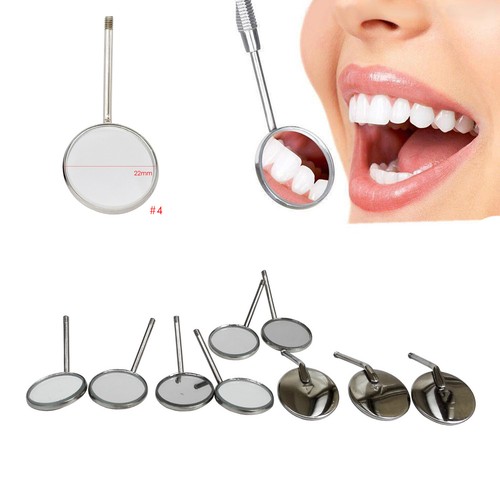 20 piezas cabeza de espejo bucal dental acero inoxidable reflector superficie frontal #4 - Imagen 2 de 11