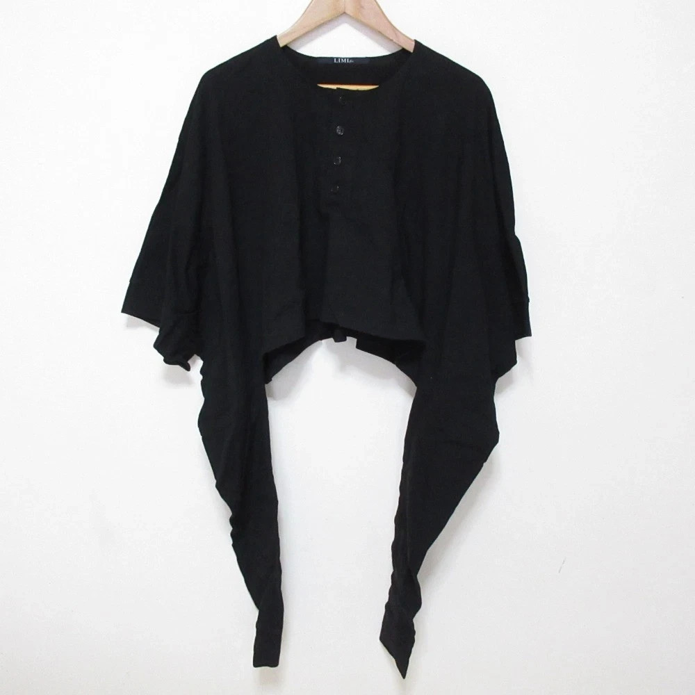 LIMI feu yohji yamamoto 2-way cropped cut and sew top S Size Black