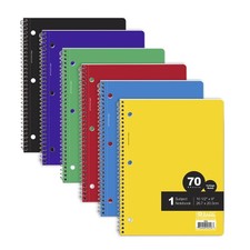 BAZIC 1-Subject Spiral Notebook, 70 Count