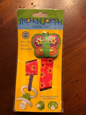 Stephen Joseph Pacifier Clip Butterfly New In Package