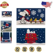 Authentic Peanuts Snoopy Coir Doormats 2-Pack 20x34" - Classic Welcome Mats