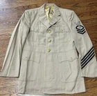 Vintage WWII MILITARY KHAKI JACKET CHIEF PETTY OFFICER SHIPS COOK Sz 38 Reg