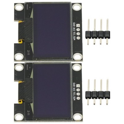 2 PCS 1.3 Inch IIC I2C OLED Display Module 128x64 SSH1106 For Arduino White