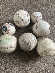 Vintage Old Softballs And Baseballs