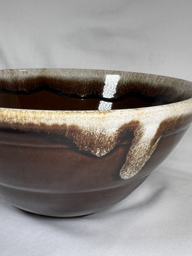 Vintage Brown Drip Glaze Stoneware Serving Mixing Bowl 7.75x3.75” - Picture 9 of 21