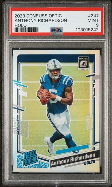 2023 Donruss Optic Anthony Richardson Holo Prizm RC Rated Rookie #247 PSA 9