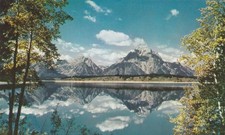 Jackson Lake and Teton Range Wyoming Vintage souvenir Postcard