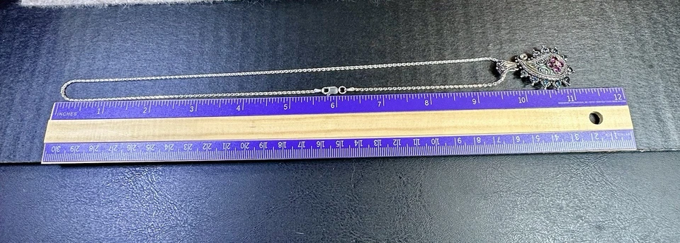  Barbara Bixby 925 Silver 18k Gold Garnet & Topaz Paisley Pendant/Necklace Lot#6 - Image 3 of 4