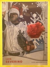 2021  LUIS SEVERINO TOPPS Holiday Holiday Relics Metallic Red #WHRLS /25