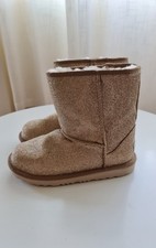 UGG Kids Classic Short II Glitter Gold Youth Winter Boots US 3 EU 35 NEW