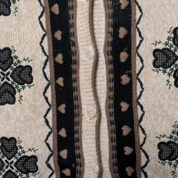 Christopher & Banks De Colección Cottagecore Grannycore Tejido Suéter Chaleco Corazones Talla XL Foto 3 de 4