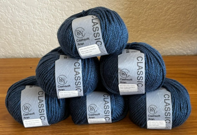 RYC Cashsoft Aran by Rowan 8Tornado 6 skeins + 3 scrap balls not pictured