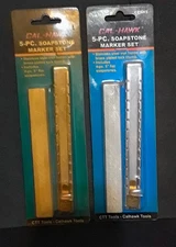 Two NIP  5 pc Soapstone Marker Sets Two Holders Eight Flat Soapstones W/Holders