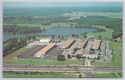 Vintage Quality Inn Lake Wright Norfolk VA Aerial View Postcard 1960s-70s