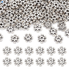 Elecrelive 100Pcs Tibetan Silver Flower Spacer Beads 8mm Antique Silver,